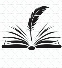 Offenes Buch und Feder